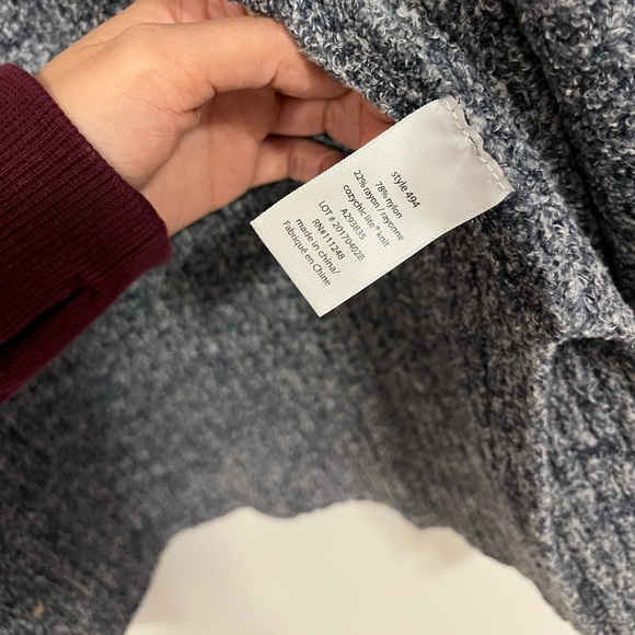 Barefoot Dreams Cozychic Lite Montecito Cardi Heathered Indigo/Stone 3X - Picture 15 of 16